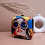 Women Multicolored Portrait Printed Clutch
