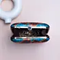 Woman Blue Based Floral Women Portrait Printed Clutch