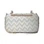 Women White Embroidery Party Clutch