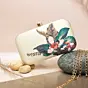 Woman Green Leaf Printed Clutch