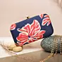 Woman Red Flower Printed Clutch