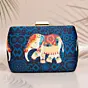 Women White Elephant Print Clutch