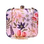 Women Pink Floral Printed Name Customised Clutch