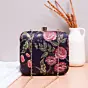 Women Black Floral Printed Name Customised Clutch