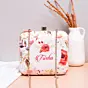 Women White Floral Printed Name Customised Clutch