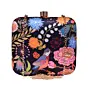 Women Black Bird And Floral Printed Name Customised Clutch