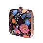 Women Black Bird And Floral Printed Name Customised Clutch