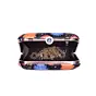 Women Black Bird And Floral Printed Name Customised Clutch