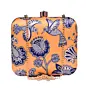 Woman Yellow Birds And Floral Printed Name Customised Clutch