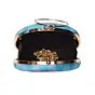 Woman Sky Blue Round Customised Name Clutch
