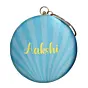 Woman Sky Blue Round Customised Name Clutch