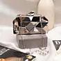 Women Metallic Silver Hexagon Metal Clutch