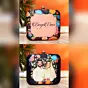 Women Bird and Flower Printed Black Customized Clutch