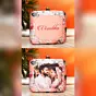 Women Peach Based Floral Printed Customized Clutch