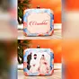 Women Blue Based Floral Printed Customized Clutch