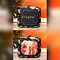 Women Black Based Printed Customized clutch
