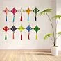 Woolen Handmade Colorful Kite Hanging Decoration for Wall/Door Hanging Home Decor (Pack of 10), Multicolour