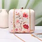 Woman Soft Pastel Floral Portrait Clutch