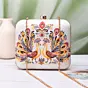 Woman Royal Twin Peacocks Pattern Portrait Clutch