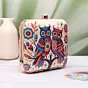Woman Twin Owls Printed Clutch
