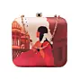 Women Red Saree Muse Portrait Clutch