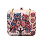 Woman Twin Owls Printed Clutch