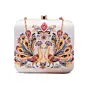 Woman Royal Twin Peacocks Pattern Portrait Clutch