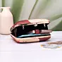 Women Red Saree Muse Portrait Clutch