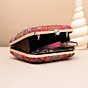 Woman Royal Red Heritage Peacock Embroidered Clutch