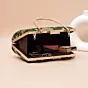 Woman Emerald Green Gold Embroidered Clutch