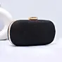 Woman Black Glitter Capsule Party Clutch