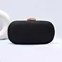 Woman Black Glitter Capsule Party Clutch
