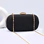 Woman Black Glitter Capsule Party Clutch