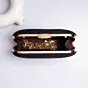 Woman Black Glitter Capsule Party Clutch
