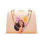 Woman Multicolored Flowers With Girl Printed Clutch