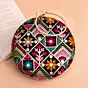 Woman Black Based Multicolored Thread And Sequins Embroidery Clutch