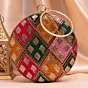 Woman Mutlicolored Threadwork And Sequins Embroidery Clutch