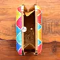Women Vivid Geometric Abstract Print Clutch