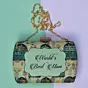 Women Customised Mother's Day Green Printed Clutch