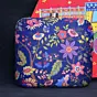 Woman Blue Floral Printed Clutch