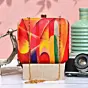 Women Orange-Yellow Pattern Printed Clutch