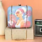Women White Hair Woman Printed Clutch