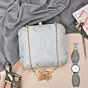 Woman White Embroidered Clutch