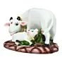 Polyresin White Cow and Calf Statue