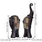 Set of 2 Elephant Statues Animal Figurine Decorative Showpiece