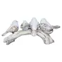Polyresin Handcrafted 4 White Bird Statues Sitting on Tree Branch Decorative Showpiece