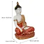 Polyresin Orange & White Meditating Lord Buddha Statue