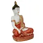 Polyresin Orange & White Meditating Lord Buddha Statue