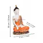 Polyresin Orange & White Meditating Lord Buddha Idol