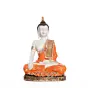 Polyresin Orange & White Meditating Lord Buddha Idol